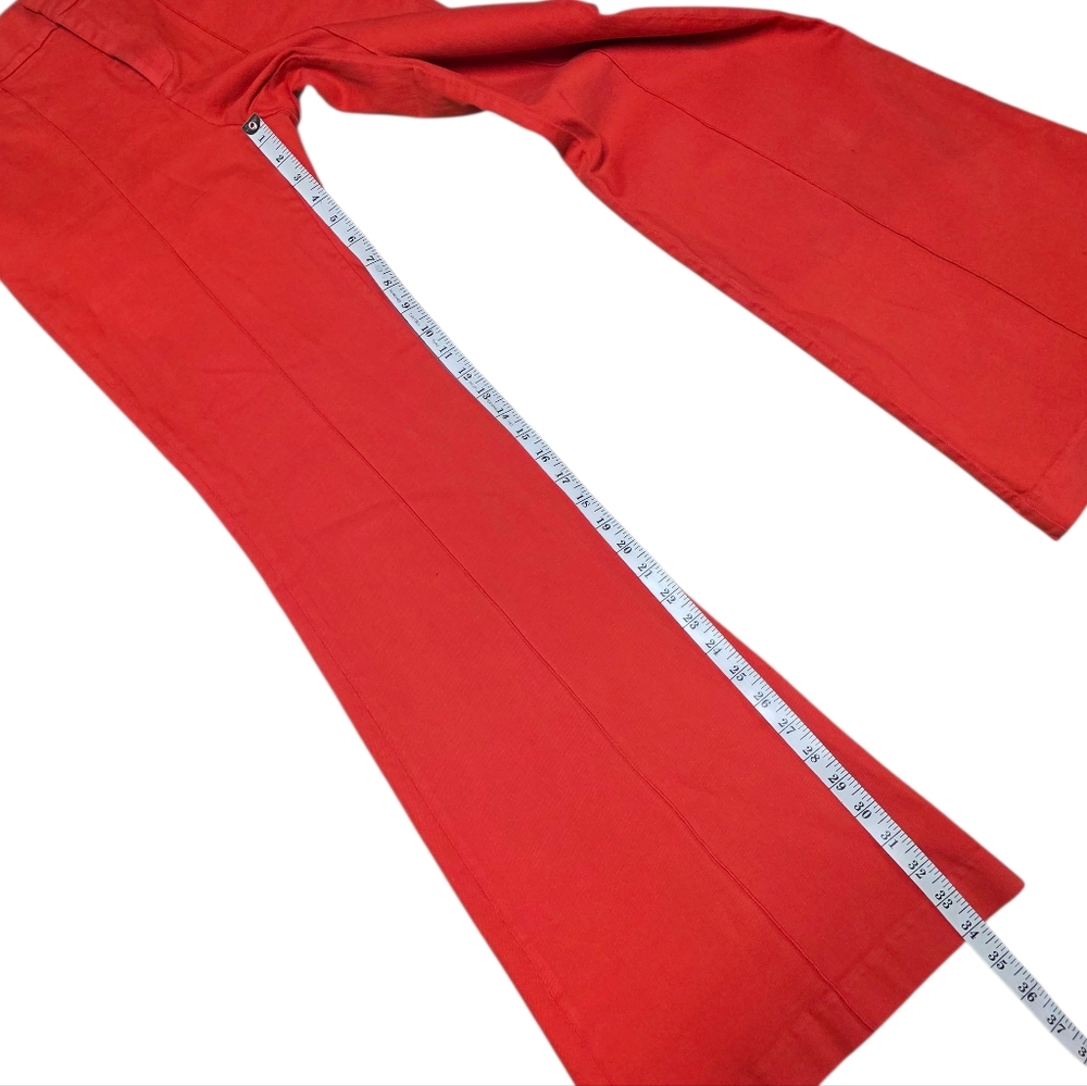 Alice + Olivia Red High-Waist Flare Jeans - Picture 10 of 15